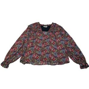 Boden Floral Print Long Sleeve Blouse Size 20/22 Ditsy Flowers Boho Chic